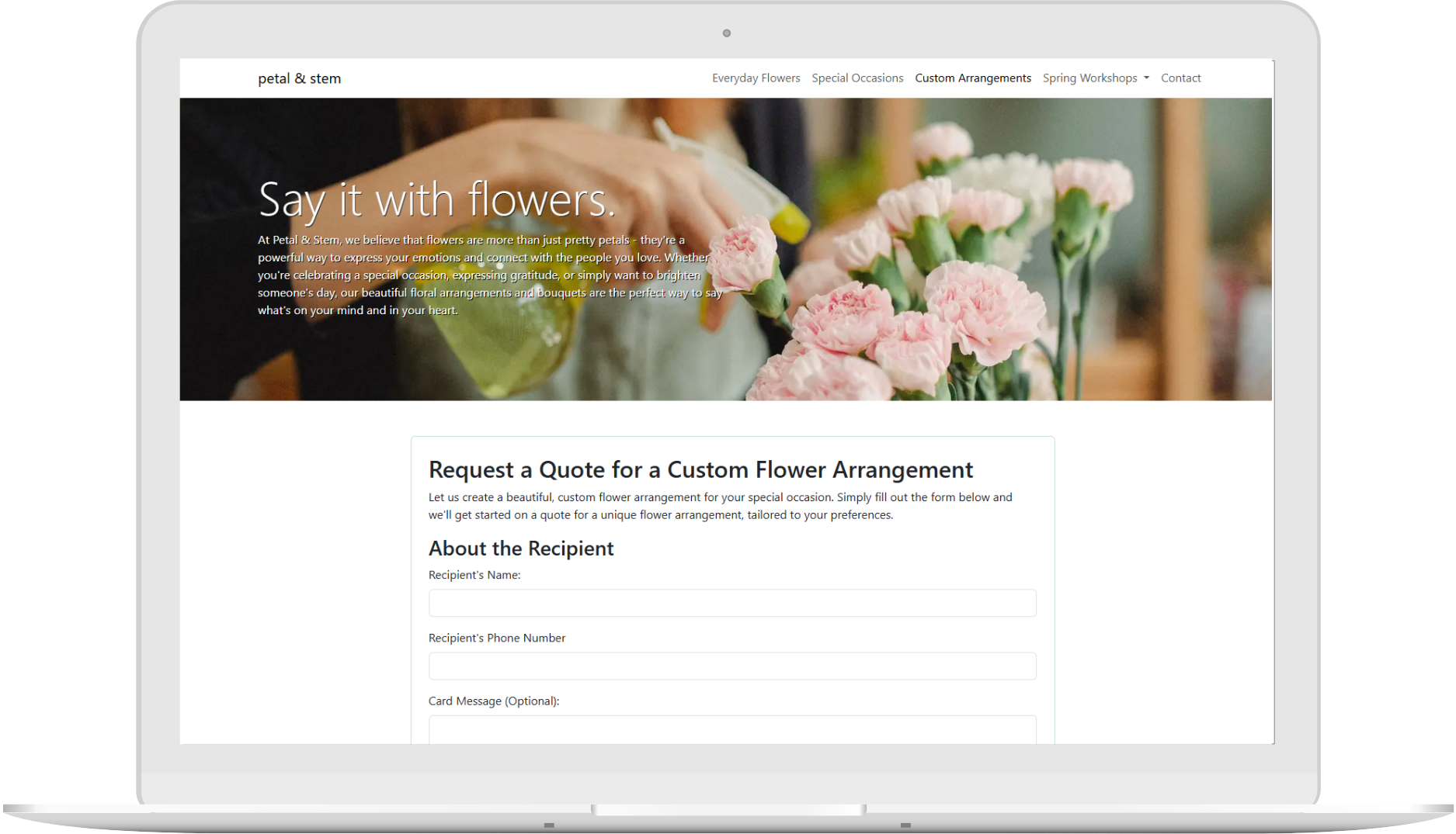 Petal and Stem Project